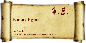 Hanus Egon névjegykártya